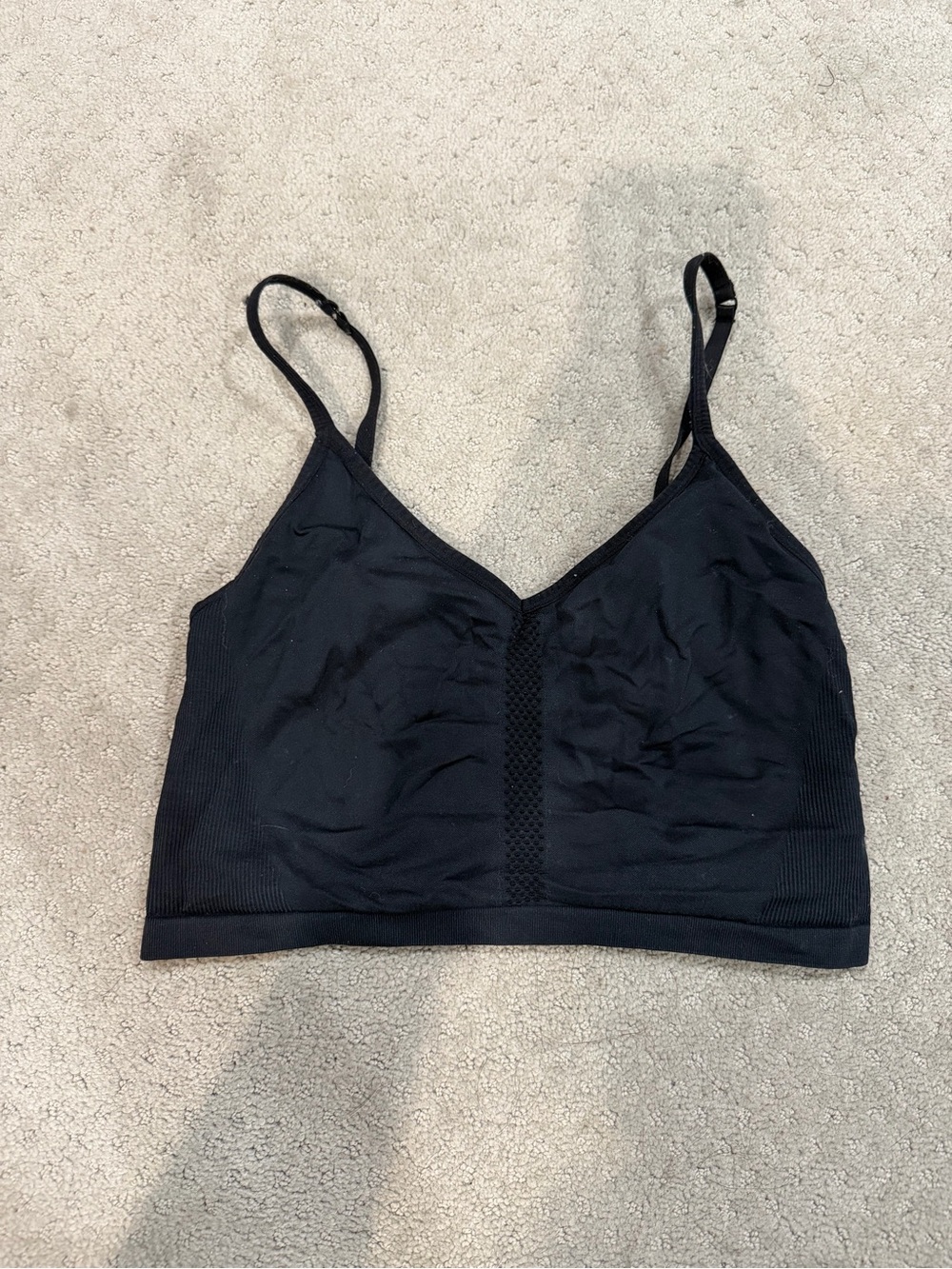 Fabletics Black V-Neck Seamless Bralette